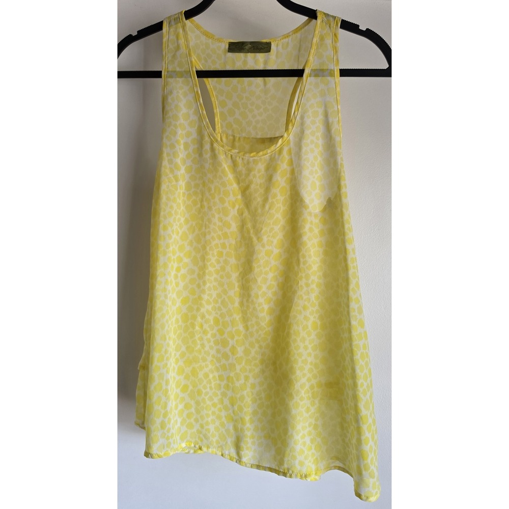 Whisper Tank Top Women S Yellow Animal Print Sleeveless Scoop Neck Casual Tee